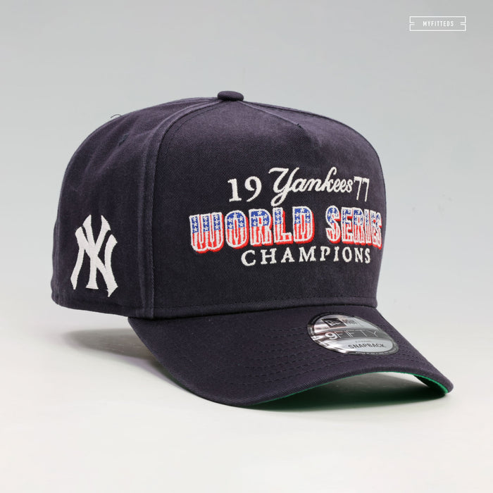 NEW YORK YANKEES 1977 WORLD SERIES CHAMPIONS HISTORIC 9FIFTY NEW ERA A-FRAME SNAPBACK HAT