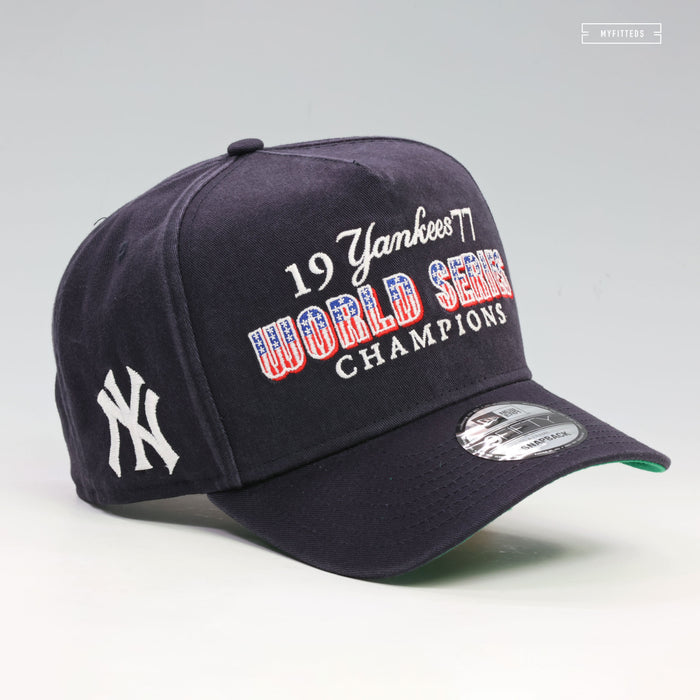 NEW YORK YANKEES 1977 WORLD SERIES CHAMPIONS HISTORIC 9FIFTY NEW ERA A-FRAME SNAPBACK HAT
