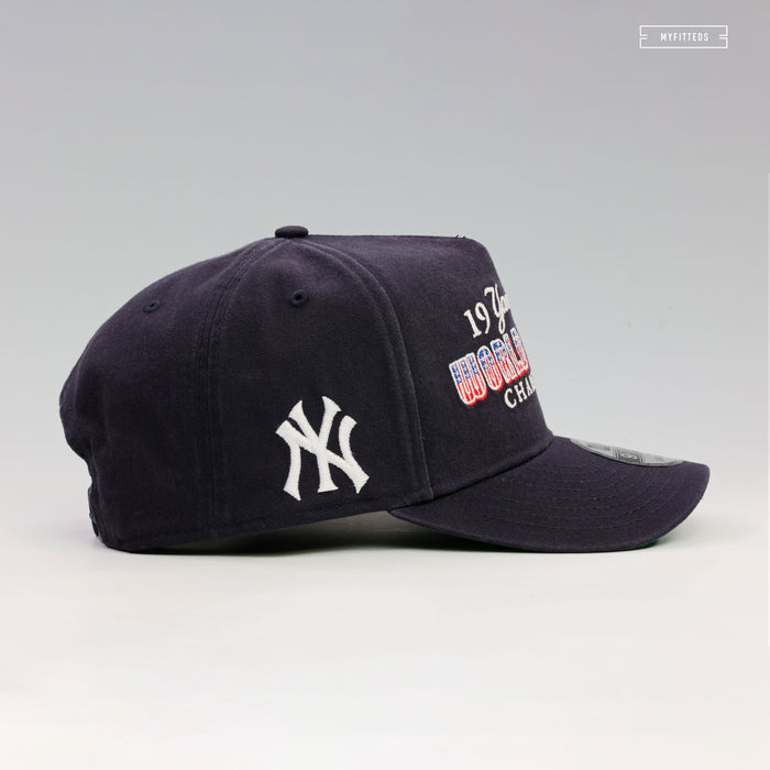 NEW YORK YANKEES 1977 WORLD SERIES CHAMPIONS HISTORIC 9FIFTY NEW ERA A-FRAME SNAPBACK HAT