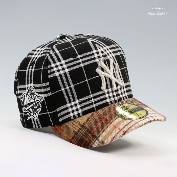 NEW YORK YANKEES 1998 WORLD SERIES "BLACK BURBERRY CHECK INSPIRED" ELITE SERIES NEW ERA HAT