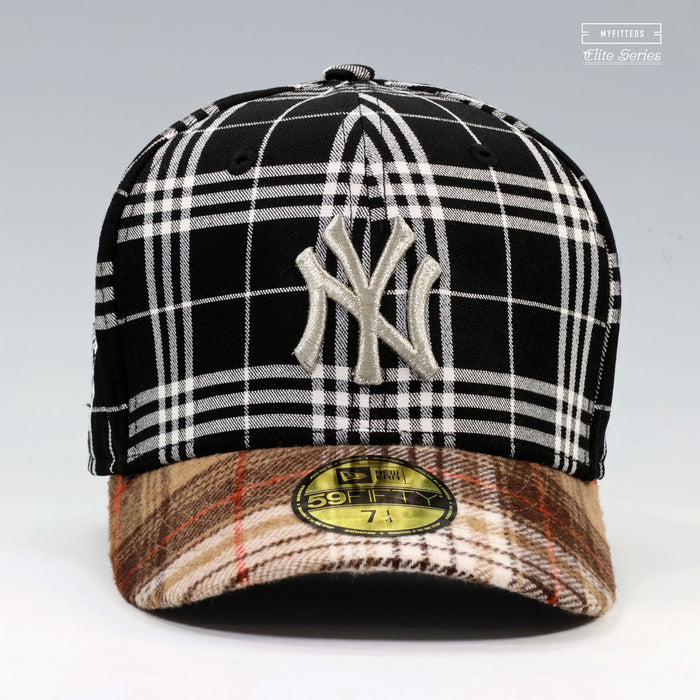 NEW YORK YANKEES 1998 WORLD SERIES "BLACK BURBERRY CHECK INSPIRED" ELITE SERIES NEW ERA HAT