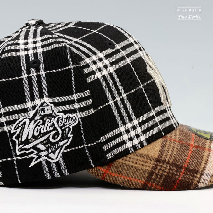 NEW YORK YANKEES 1998 WORLD SERIES "BLACK BURBERRY CHECK INSPIRED" ELITE SERIES NEW ERA HAT
