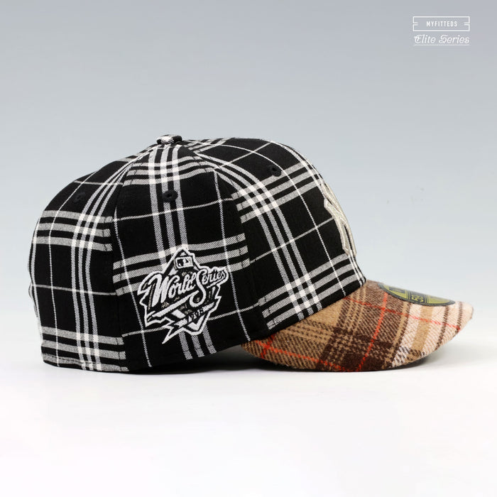 NEW YORK YANKEES 1998 WORLD SERIES "BLACK BURBERRY CHECK INSPIRED" ELITE SERIES NEW ERA HAT
