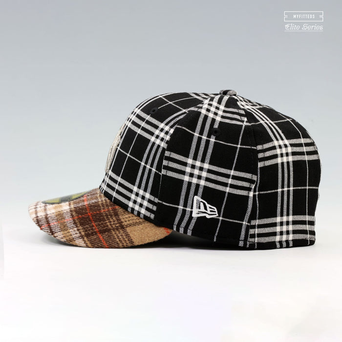 NEW YORK YANKEES 1998 WORLD SERIES "BLACK BURBERRY CHECK INSPIRED" ELITE SERIES NEW ERA HAT