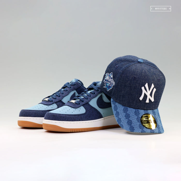 NEW YORK YANKEES 1998 WORLD SERIES WOVEN WASHI SASHIKO DENIM ELITE SERIES NEW ERA FITTED CAP
