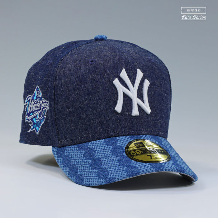NEW YORK YANKEES 1998 WORLD SERIES WOVEN WASHI SASHIKO DENIM ELITE SERIES NEW ERA FITTED CAP