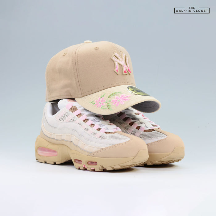 NEW YORK YANKEES HAND STITCHED FLORAL LINEN AIR MAX 95 INSPIRED NEW ERA FITTED CAP