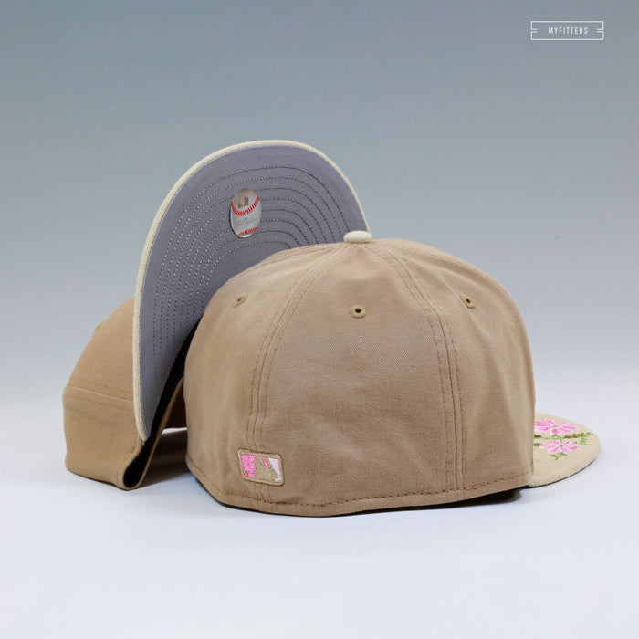 NEW YORK YANKEES HAND STITCHED FLORAL LINEN AIR MAX 95 INSPIRED NEW ERA FITTED CAP