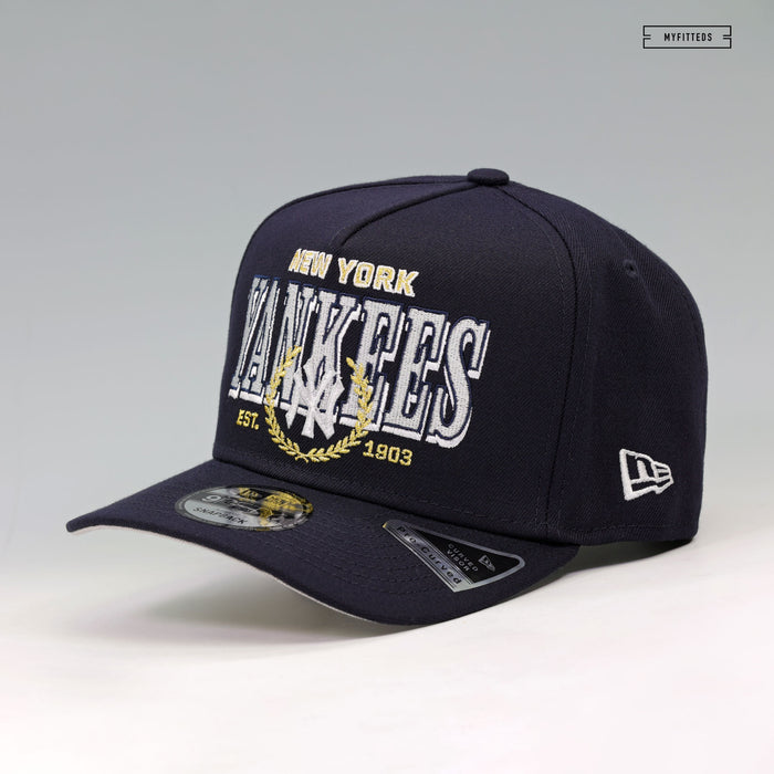 NEW YORK YANKEES THE LAUREL MIDNIGHT NAVY 9FIFTY A-FRAME NEW ERA SNAPBACK HAT