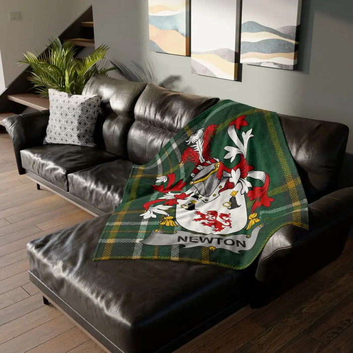 Newton Family Coat of Arms Blanket for Home Decor