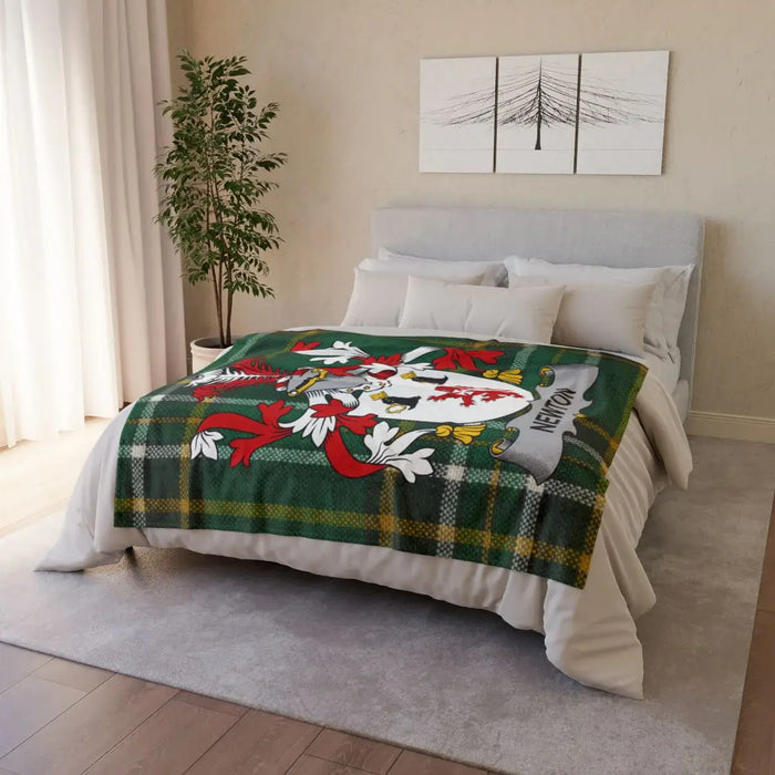 Cozy Personalized Newton Family Shield Blanket