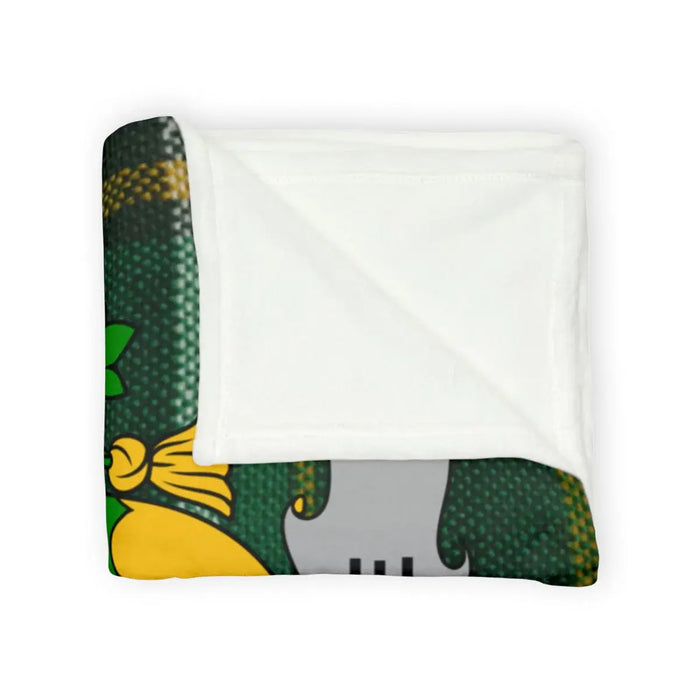 Cozy Green and Yellow Cartoon Patterned Blanket