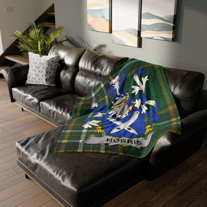 Personalized Norris Family Crest Blanket Gift