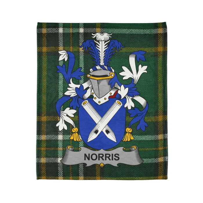 Norris Family Crest Cozy and Warm Fleece Blanket