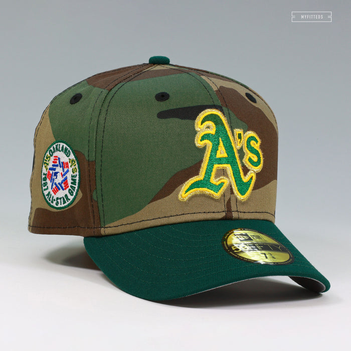 OAKLAND ATHLETICS 1987 MLB ALL-STAR GAME WOODLAND CAMO GRADATED NEW ERA FITTED CAP