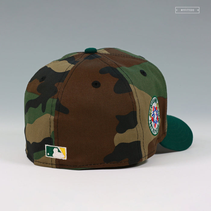 OAKLAND ATHLETICS 1987 MLB ALL-STAR GAME WOODLAND CAMO GRADATED NEW ERA FITTED CAP