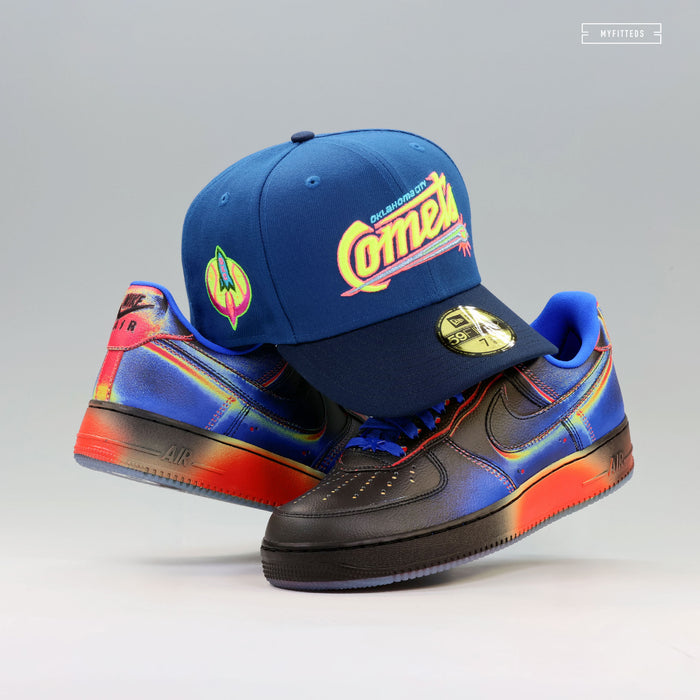 OKLAHOMA CITY COMETS INTERGALACTIC AND COSMIC HEAT MAP NEW ERA FITTED CAP