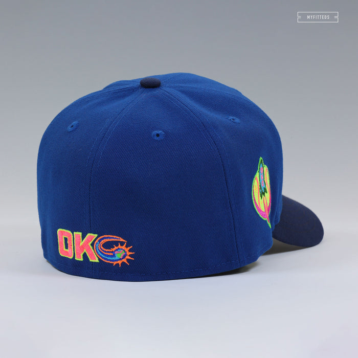 OKLAHOMA CITY COMETS INTERGALACTIC AND COSMIC HEAT MAP NEW ERA FITTED CAP