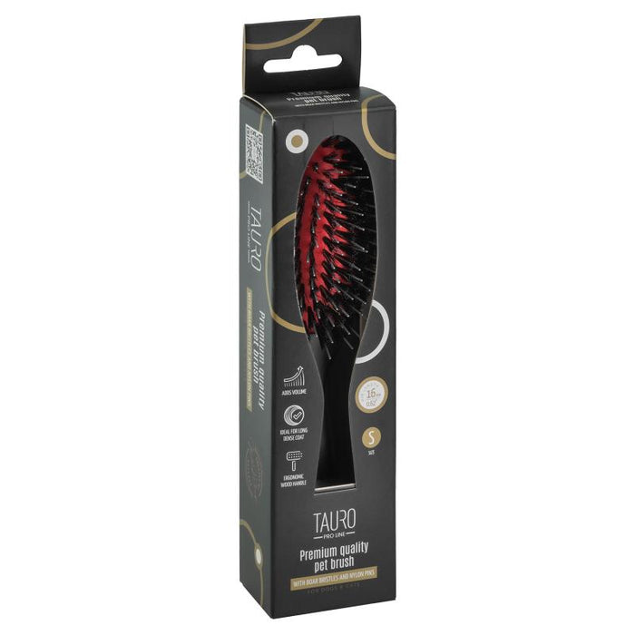 Oval Beechwood Grooming Brush with Boar Bristles & Nylon Pins