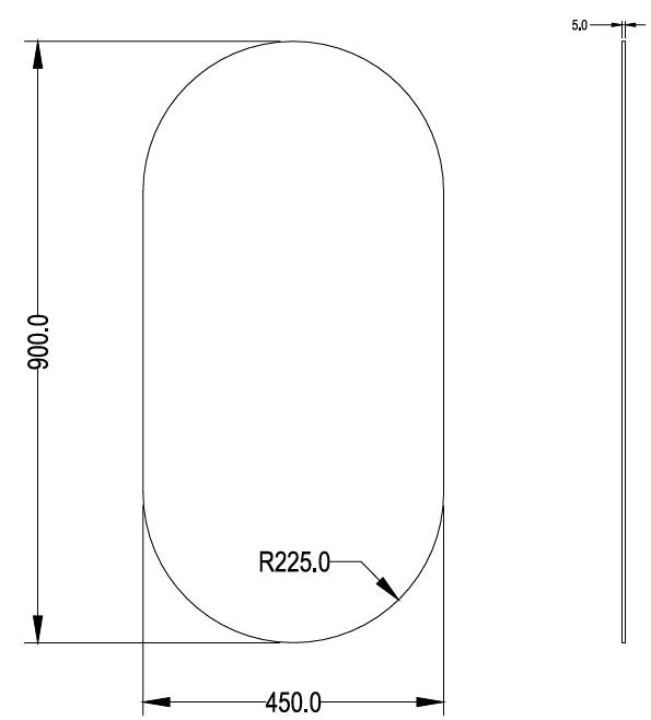 Ovian Back Lit LED Mirror 450*900mm Three Lights