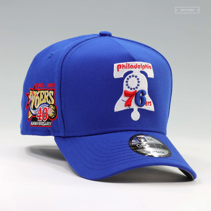 PHILADELPHIA 76ERS 1963-2003 40TH ANNIVERSARY 9FIFTY A-FRAME NEW ERA SNAPBACK HAT