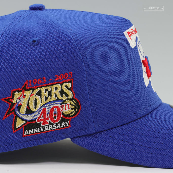 PHILADELPHIA 76ERS 1963-2003 40TH ANNIVERSARY 9FIFTY A-FRAME NEW ERA SNAPBACK HAT