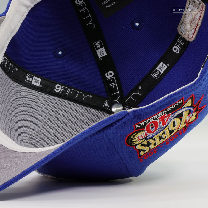 PHILADELPHIA 76ERS 1963-2003 40TH ANNIVERSARY 9FIFTY A-FRAME NEW ERA SNAPBACK HAT