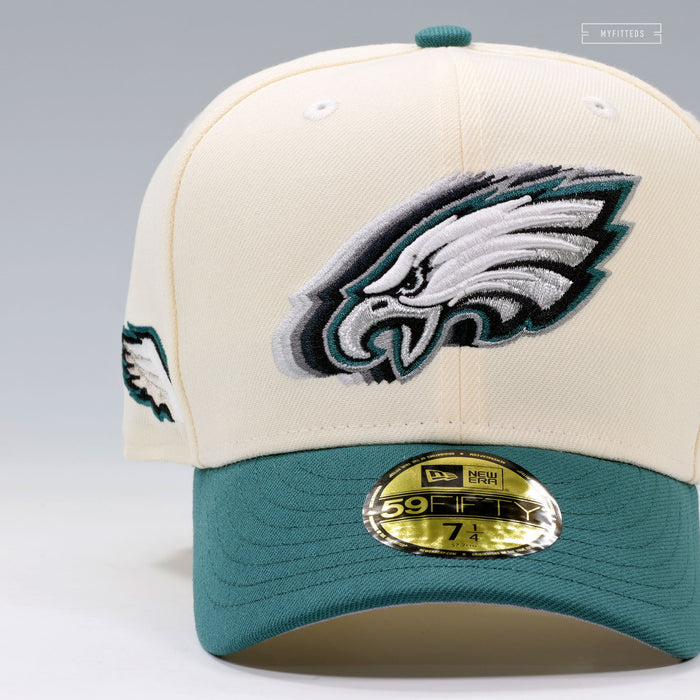 PHILADELPHIA EAGLES CASCADING OFF WHITE BY IBEDADOC NEW ERA FITTED CAP