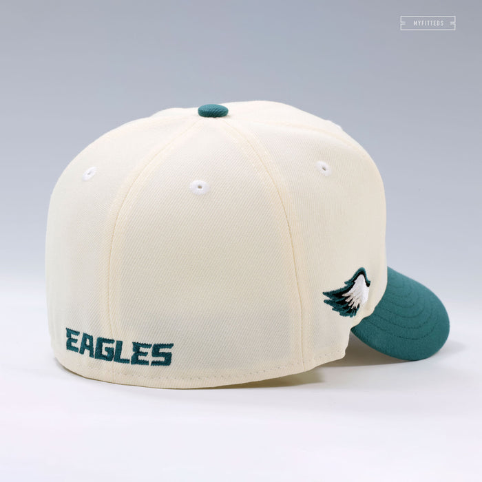 PHILADELPHIA EAGLES CASCADING OFF WHITE BY IBEDADOC NEW ERA FITTED CAP