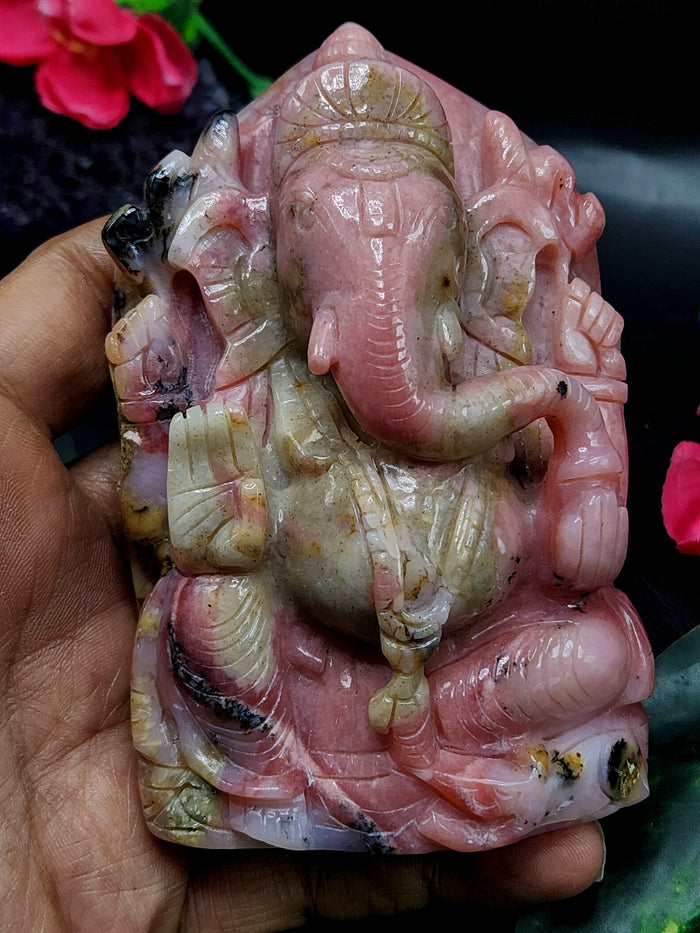 Pink Opal Ganesh: Merging Beauty and Spirituality | Crystal Healing | Home decor | Reiki | Lord Ganesha Idol