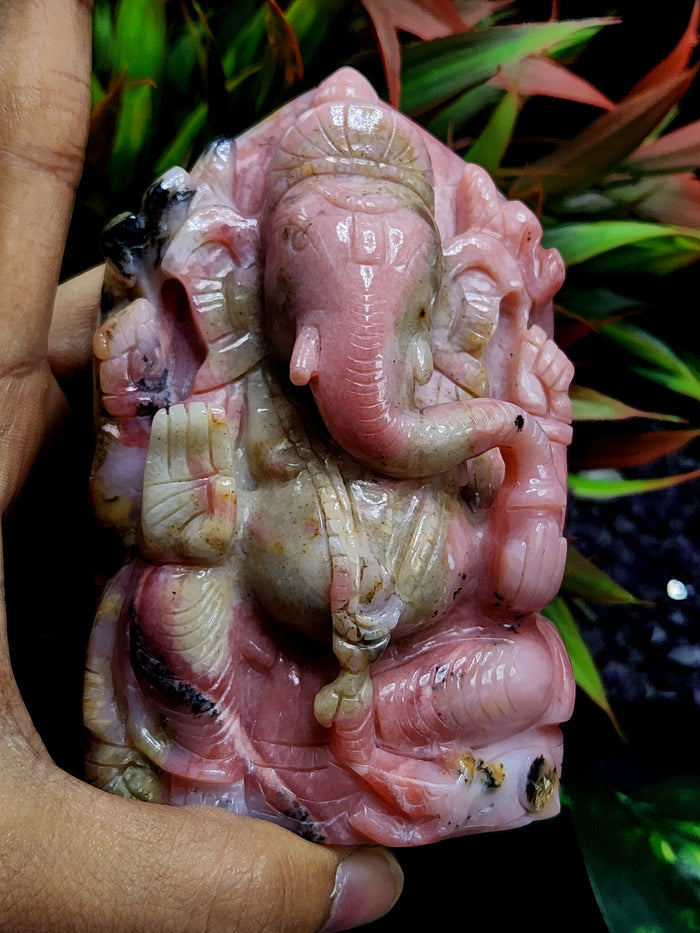 Pink Opal Ganesh: Merging Beauty and Spirituality | Crystal Healing | Home decor | Reiki | Lord Ganesha Idol
