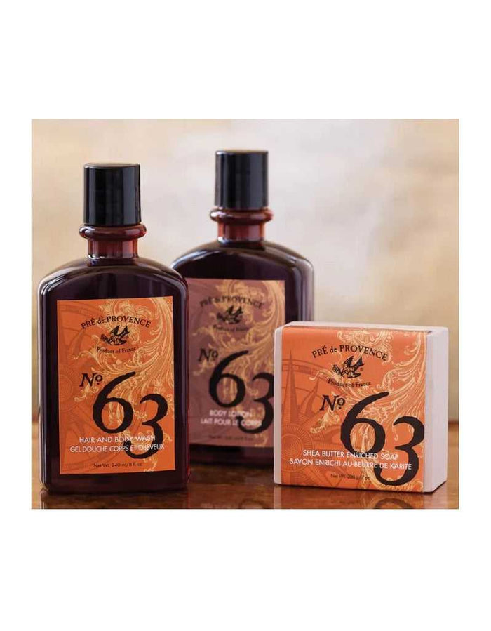Pre de Provence Body Care Set with soap and shampoo bottles