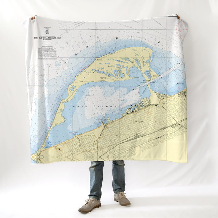Presque Isle, PA Nautical Chart Blanket - Maritime Tribes USABlanket