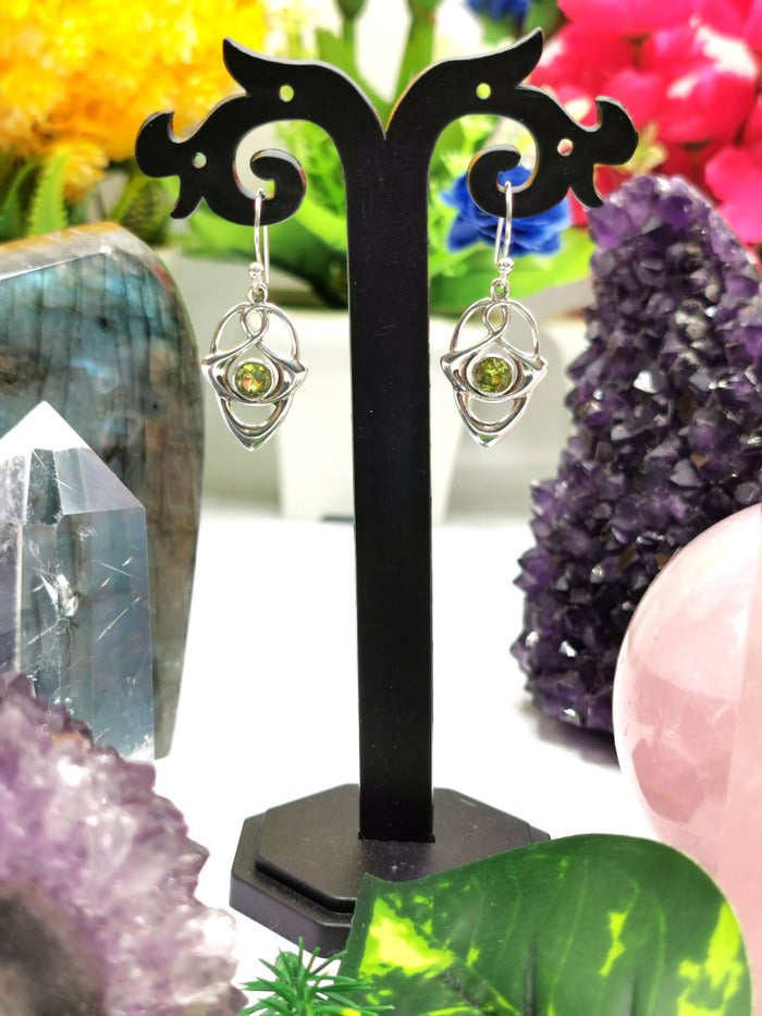 Pretty Peridot stone earrings in 925 Sterling Silver | Christmas gift | Mothers Day | Anniversary Gift | Birthday Gift - Shwasam