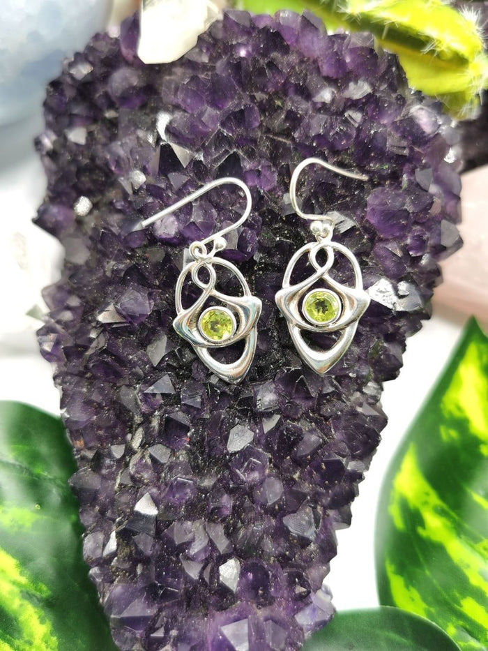 Pretty Peridot stone earrings in 925 Sterling Silver | Christmas gift | Mothers Day | Anniversary Gift | Birthday Gift - Shwasam