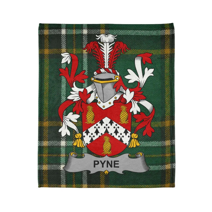 Pyne Tartan Plaid with Family Crest Blanket