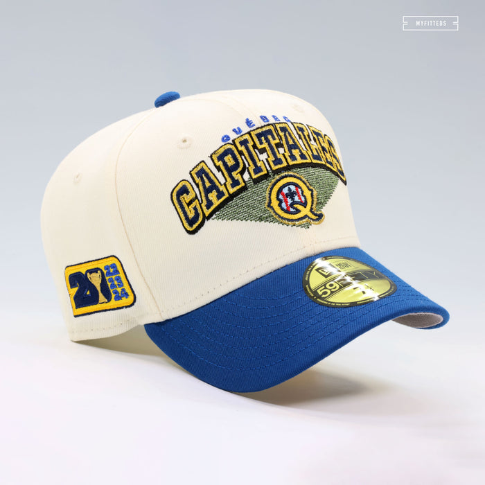 QUÉBEC CAPITALES 2017, 2020, 2022-2024 FRONTIER LEAGUE CHAMPIONS OFF WHITE NEW ERA CAP
