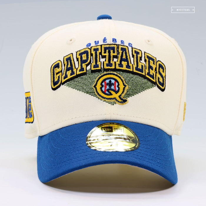 QUÉBEC CAPITALES 2017, 2020, 2022-2024 FRONTIER LEAGUE CHAMPIONS OFF WHITE NEW ERA CAP
