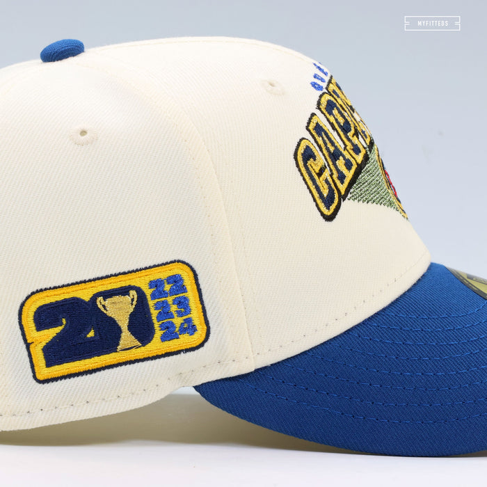QUÉBEC CAPITALES 2017, 2020, 2022-2024 FRONTIER LEAGUE CHAMPIONS OFF WHITE NEW ERA CAP