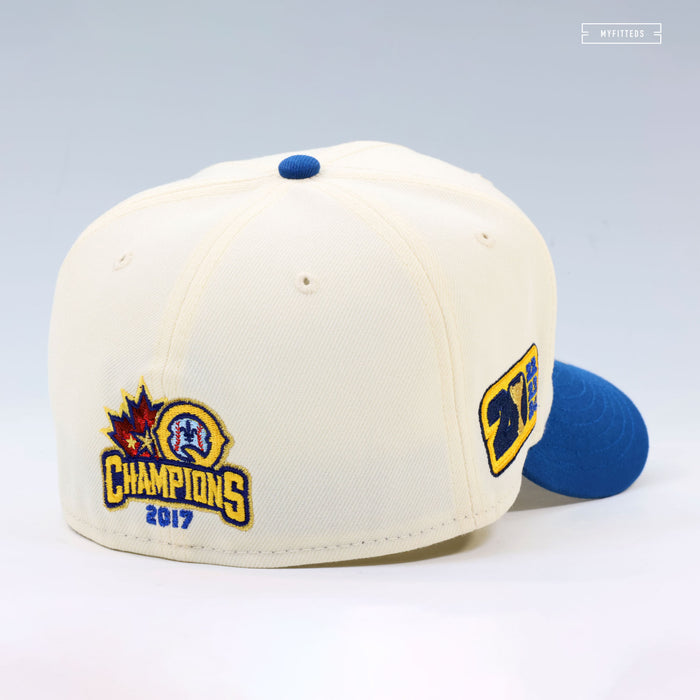 QUÉBEC CAPITALES 2017, 2020, 2022-2024 FRONTIER LEAGUE CHAMPIONS OFF WHITE NEW ERA CAP