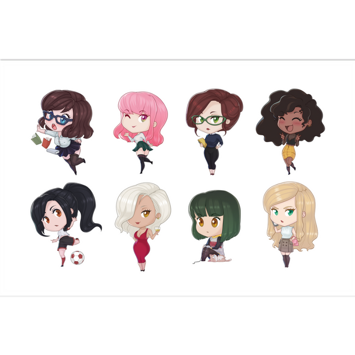 Quickie Chibi Sticker Sheet
