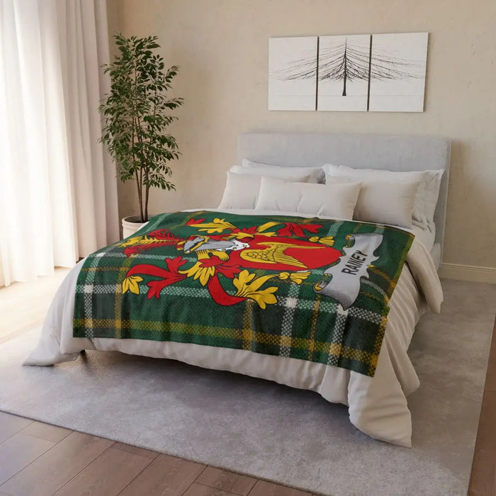 Vibrant Irish Family Crest Blanket Bedding Decor