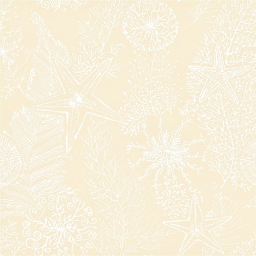 Raised Textured Coral on Satin Golden Champagne Wallpaper - all4wallswall-paper