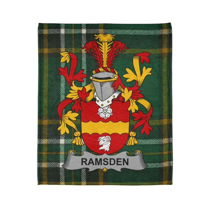 Ramsden Family Crest Tartan Print Blanket