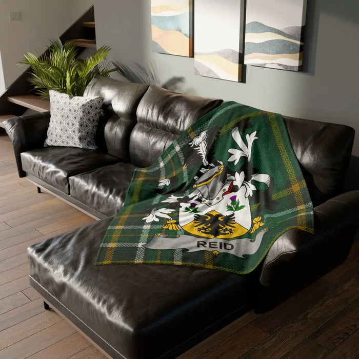 Cozy Plaid Reid Coat of Arms Throw Blanket