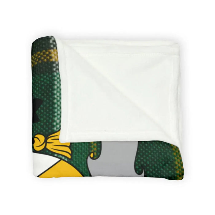 Vibrant Green and Yellow Leo Themed Blanket