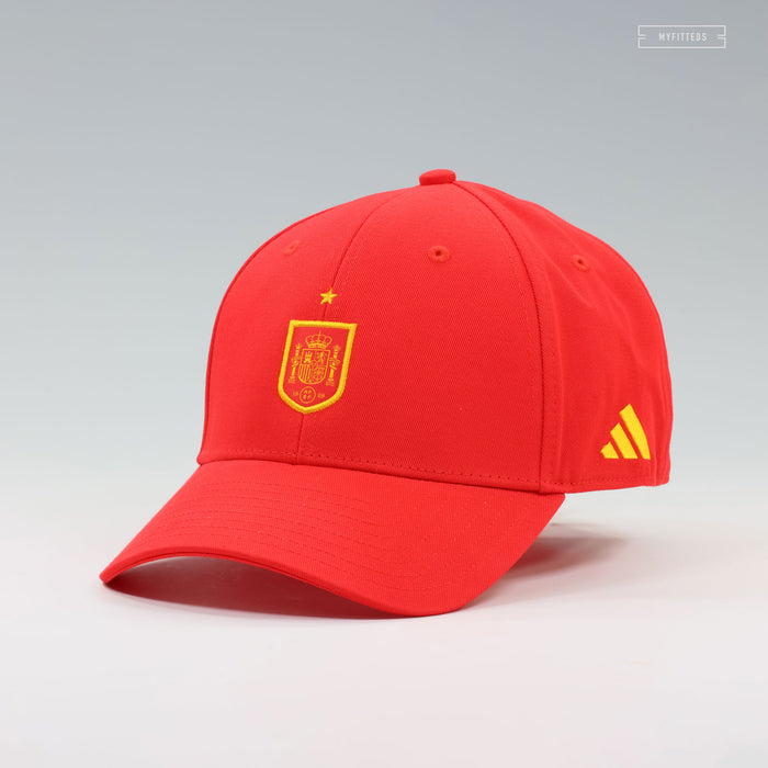 ADIDAS RFEF SPAIN ESPAÑA FOOTBALL 2026 FIFA WORLD CUP VIVID RED ADJUSTABLE DAD HAT