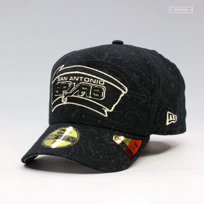 SAN ANTONIO SPURS THREE LOOMS BRUSHED COTTON PAISLEY 59FIFTY NEW ERA FITTED CAP