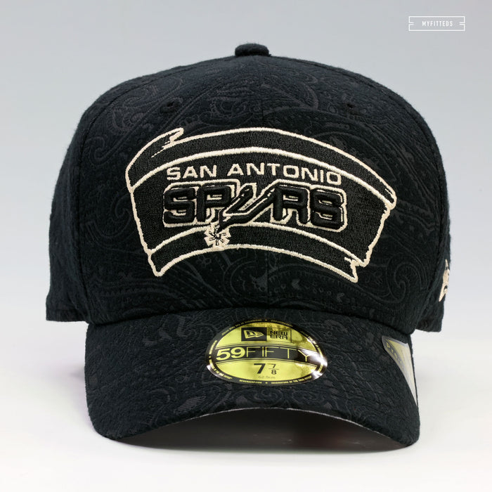 SAN ANTONIO SPURS THREE LOOMS BRUSHED COTTON PAISLEY 59FIFTY NEW ERA FITTED CAP