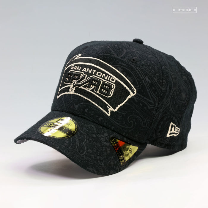 SAN ANTONIO SPURS THREE LOOMS BRUSHED COTTON PAISLEY 59FIFTY NEW ERA FITTED CAP